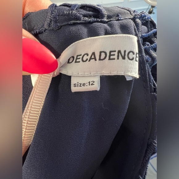 NWT True Decadence Navy Cut Work Organza Halter Neck Maxi Dress Sz 8 - Picture 6 of 7